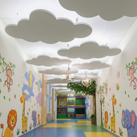 Panneaux de plafond suspendus en fibre de verre Qinsound, forme personnalisée, couleur personnalisée, surface en tissu de fibre de verre