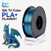 Filament Becreative PLA+ Soie Tricolore pour Impression 3D 1.75mm 1KG – Modèle Figurine Vase Dragon, Impression Haute Brillance Métallique