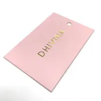 Étiquettes pendantes de vêtements en papier, Logo d'impression à personnaliser, nom et feuille dorée, 50 pièces