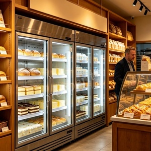 Réfrigérateur vertical professionnel à double porte, refroidissement par ventilateur, haut de gamme, en acier inoxydable, pour préparation culinaire, classe énergétique A++ C - Product Image 4