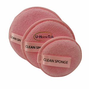Tampons en tissu microfibre doux de couleur rose <span class=keywords><strong>démaquillant</strong></span> bouffée serviette de nettoyage de visage <span class=keywords><strong>réutilisable</strong></span> Double face - Product Image 1