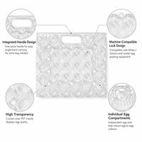 Boîte à œufs en PET transparente avec poignée, plateau à œufs en plastique portable, empilable, haute capacité de charge, support à œufs de qualité alimentaire, ferme avicole ISO