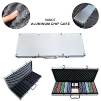 Boîte de rangement en aluminium pour jetons de poker 500 pièces, avec coins carrés et verrouillage, pour club de poker, salle de jeux, soirée de jeux, vente en gros, OEM, personnalisable