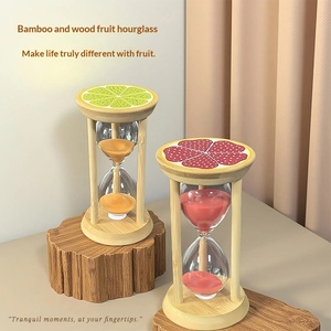 Minuteur créatif en forme de fruit en bambou <span class=keywords><strong>pour</strong></span> la gestion du temps des enfants, horloge à sable colorée, décoration de bureau à domicile, cadeau créatif <span class=keywords><strong>pour</strong></span> enfants - Product Image 3