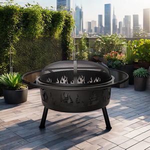 Vente directe en gros – Panier de barbecue multifonctionnel 2-en-1 et foyer extérieur - Product Image 1