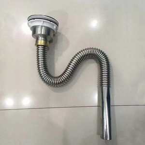 Tubo de Desagüe Flexible Corrugado de Acero Inoxidable 304 para Fregadero, Conector Antiolores para Lavabo de Encimera - Product Image 2