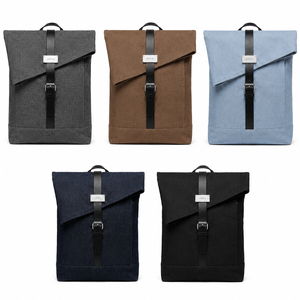 Men Canvas <b>Backpack</b> PU <b>Leather</b> Trim Travel <b>Backpack</b> Large Capacity Business Casual <b>Laptop</b> <b>Backpack</b> with Adjustable Shoulder Stra - Product Image 6