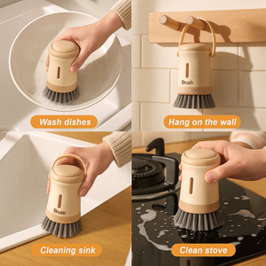Brosse de nettoyage de cuisine avec distributeur de savon, brosse à vaisselle, éponge à récurer, outil de nettoyage de cuisine, accessoires de nettoyage - Product Image 2