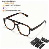 Lbashades JQ1001 Nouveau Design Montures de Lunettes de Luxe de Haute Qualité Double Pont en Acétate Montures Optiques Logo Personnalisé