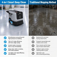 Robot de nettoyage intelligent tout-en-un à faible entretien, balai-serpillère-aspirateur, pour les petits espaces commerciaux, les bureaux et les magasins.