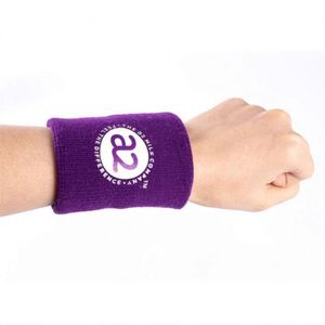 Bracelet de sport en coton avec logo brodé, absorbant la transpiration - Product Image 1