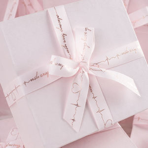 High-end Luxury Light pink Rigid Gift <b>Box</b> Custom Ribbon Suitable for Perfumes Cosmetics Featuring Recycled Materials Embossing - Product Image 3