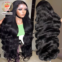 Peluca de Cabello Humano Crudo Vietnamita con Ondas Corporales y Frontal de Encaje HD Sin Pegamento para Mujeres Negras, Venta al por Mayor
