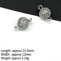 Cloche de palais à motifs en argent plaqué cuivre avec double anneau et perles rondes, pièces d'espacement pour bijoux perlés DIY et tressage de cordes
