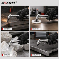 Meuleuse pneumatique à angle droit ASCOTT MAG-121N, disque de meulage de 120 mm, outil de finition de surface de précision, design compact