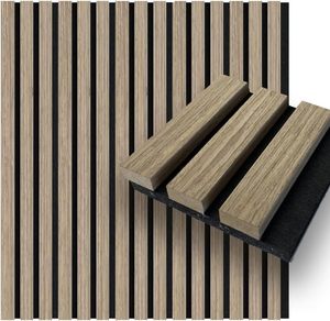 Moderna striscia <span class=keywords><strong>di</strong></span> <span class=keywords><strong>legno</strong></span> in fibra <span class=keywords><strong>di</strong></span> poliestere Akustikpaneele ritardante <span class=keywords><strong>di</strong></span> fiamma pannello a parete concava-convessa <span class=keywords><strong>per</strong></span> TV sfondo da parete - Product Image 1