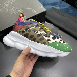 Sneakers décontractées Chain Reaction de qualité supérieure pour hommes, chaussures de créateur de luxe à plateforme, baskets réfléchissantes vintage pour hommes - Product Image 3