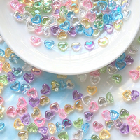 100 pièces de breloques pour ongles en forme de cœur creux, bonbons sucrés, couleurs transparentes mélangées, perles en résine 3D, strass pour ongles Kawaii, manucure DIY