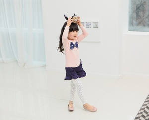 Venta al por Mayor en Línea de Ropa Infantil, Pantalones Casuales con Estampado de Puntos para Niñas, de un Fabricante Chino - Product Image 4