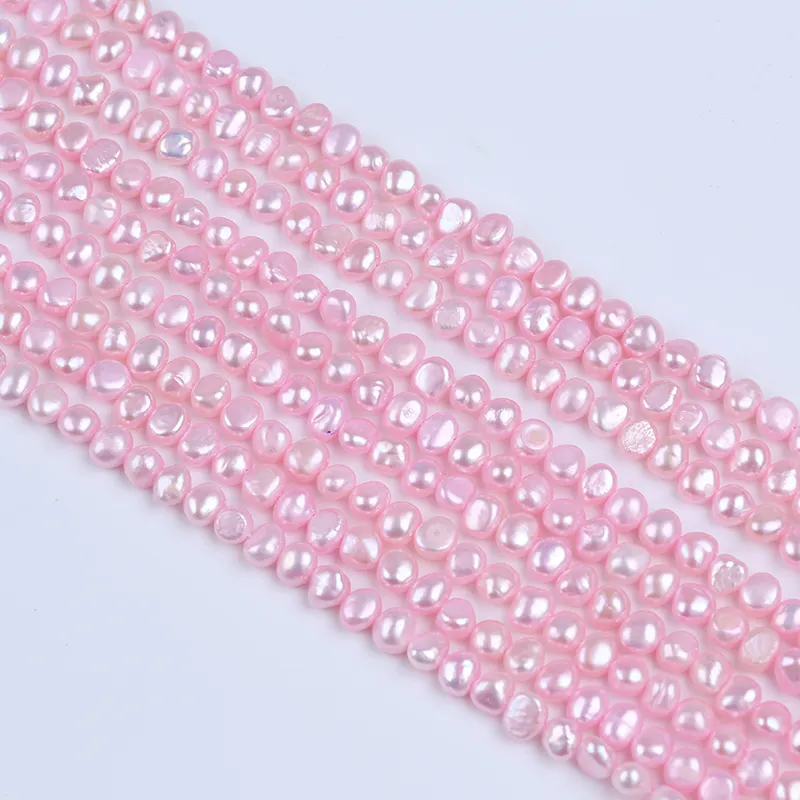 Zhuji Pearl 5-6mm Luxury design Natural Baroque pearl Pink Color Baroque Pearl Jewelry