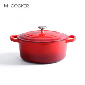 M-cooker Fours hollandais en <span class=keywords><strong>fonte</strong></span> Bon marché Marmite de cuisson émaillée avec fond plat Réchauffeur d'aliments Casserole - Product Image 3