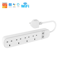 Enchufe inteligente WiFi Tuya con toma de corriente estándar del Reino Unido y puerto USB para Alexa y Google Home