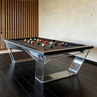Table de billard de luxe en bois massif, nouveau design de pieds en acrylique, plateau en ardoise haut de gamme, 9 pieds, pour intérieur (club, villa, complexe hôtelier)