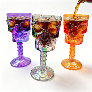 Tasse à café en plastique 3D squelette colorée personnalisée pour fête d'Halloween, réutilisable, style classique, impression typographique, vaisselle de fête - Product Image 2