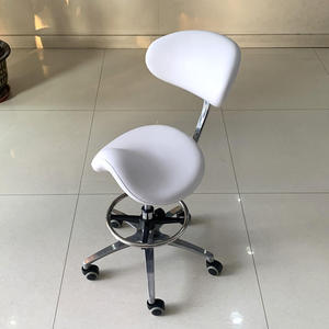 Chaise de pédicure classique blanche pivotante avec dossier, tabouret de technicien avec fonction de massage, couleur personnalisable, haute capacité de charge pour SPA - Product Image 5