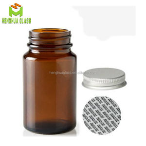 Bouteille de tablette vide en verre ambré à large bouche de 75ml 75cc 2.5oz capsule pilule de stockage de vitamines bouteille en verre avec bouchon à vis - Product Image 2