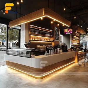 Table de café, <span class=keywords><strong>comptoir</strong></span> et chaises de style <span class=keywords><strong>vintage</strong></span>, mobilier de café en bois sur mesure - Product Image 1