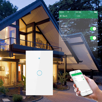 SUMMAO 110V 220V 1/2/3 Gang Saklar Dinding Bertenaga Listrik yang Dikendalikan Wi-Fi Standar AU US Amerika Serikat Saklar Sentuh Lampu WIFI Rumah Pintar