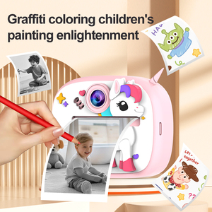 Kamera Cetak Instan Anti Jatuh untuk Anak 32GB MicroSD Full HD Video Digital Mainan Camcorder Motif Unicorn Dinosaurus - Product Image 2
