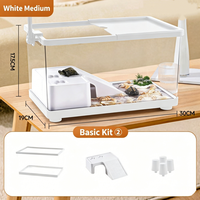 Aquarium de bureau en PET épais de qualité supérieure, pompe silencieuse, lumière LED, mini aquarium, cadeau de bureau, petit aquarium pour poissons betta