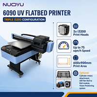 NUOYU 600x900mm 1440dpi Triple I3200 Heads 75sqm/jam Silinder CE RoHS UV Flatbed Label Printer Baru