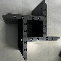Coffrage carré réglable en plastique pour colonnes, moule carré en plastique et acier pour colonnes, coffrage en béton à taille réglable pour colonnes