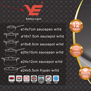 ชุดเครื่องครัว 12 ชิ้น หรูหรา ผลิตจากทองแดงและสแตนเลส 18-10 แบบสามชั้น เป็นมิตรกับสิ่งแวดล้อม ใช้กับเตาอบได้ บรรจุในกล่องของขวัญ ปลอดภัยสำหรับอาหาร - Product Image 4