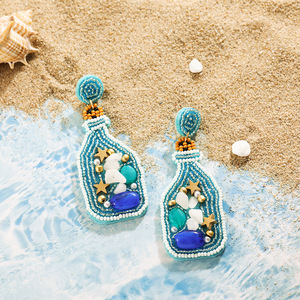 Hanluan <strong>Hawaiian</strong> Lobster Crab Starfish Ocean Beaded Drop Earrings Boho Conch <strong>Seed</strong> Bead Earrings Summer Beach <strong>Jewelry</strong> - Product Image 5