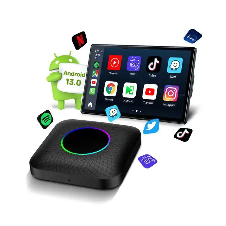 Chất lượng cao Carplay Dongle thực hiện Bluetooth điện thoại âm nhạc không dây chuột xe đa phương tiện Máy nghe nhạc Android 13 xe Carplay