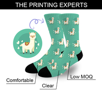 Échantillon Gratuit Chaussettes Homme Sublimation Personnalisable Logo Personnalisé Chaussettes Longues Tube Alimentaire Homme Chaussettes Imprimées 3D
