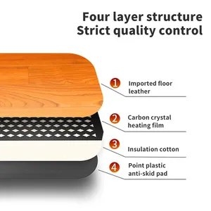 Tappetino <span class=keywords><strong>riscaldante</strong></span> in pelle da 50x30cm scaldamani riscaldanti elettrici piedini gamba moquette per ufficio domestico con regolatore di temperatura - Product Image 4