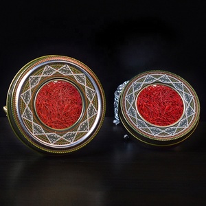 Custom Printing Food Grade Round Metal Tea Container Spice Saffron Tin Box