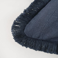 Housses de coussin en coton lavé avec bord en dentelle à franges taie d'oreiller solide décor à pompon taie d'oreiller 18x18 20x20 pouces taie d'oreiller