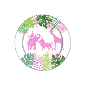Vaisselle jetable en <span class=keywords><strong>papier</strong></span>, serviettes, assiettes, gobelets, banderole, Safari, forêt, <span class=keywords><strong>Jungle</strong></span>, fournitures de table, pour premier anniversaire, jetable, rose, pour filles, 1 pièce - Product Image 4