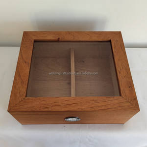 Humidor de Cigarros Rectangular Clásico de Madera con Acabado Lacado Marrón Personalizado, Caja de Regalo para Padrinos de Boda, Solución OEM - Product Image 3