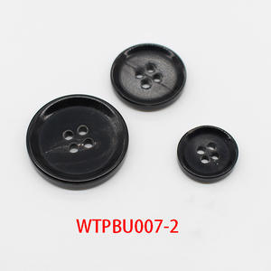 थोक मूल्य स्टॉक काले भूरे रंग का कस्टम लोगो 4 छेद गोल असली प्राकृतिक भैंस सींग का बटन - Product Image 6