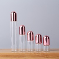 Stock rose couvercle en aluminium bouteille d'huile essentielle 1ml 2ml 3ml 5ml 10ml or rose rouleau de verre emballage cosmétique