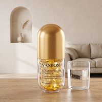 Flacon en plastique de luxe de 50 ml en forme de capsule, de qualité alimentaire, pour pilules, compléments alimentaires, vitamines, emballage personnalisé avec logo.