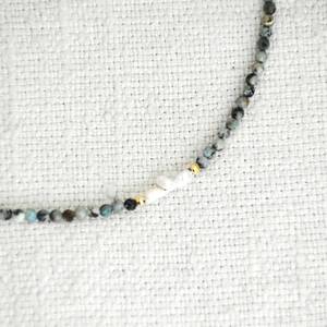 Zooying Delicate <strong>Tiny</strong> Gemstone Crystal Craft <strong>Necklace</strong> Freshwater <strong>Pearl</strong> with <strong>Tiny</strong> Natural Stone Beaded <strong>Necklace</strong> - Product Image 2