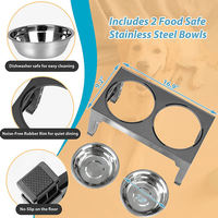 Comedero Elevado para Mascotas de Acero Inoxidable, Altura Ajustable, Diseño Plegable, Alimentador Lento, Soporte para el Cuello, Antideslizante para una Alimentación Saludable